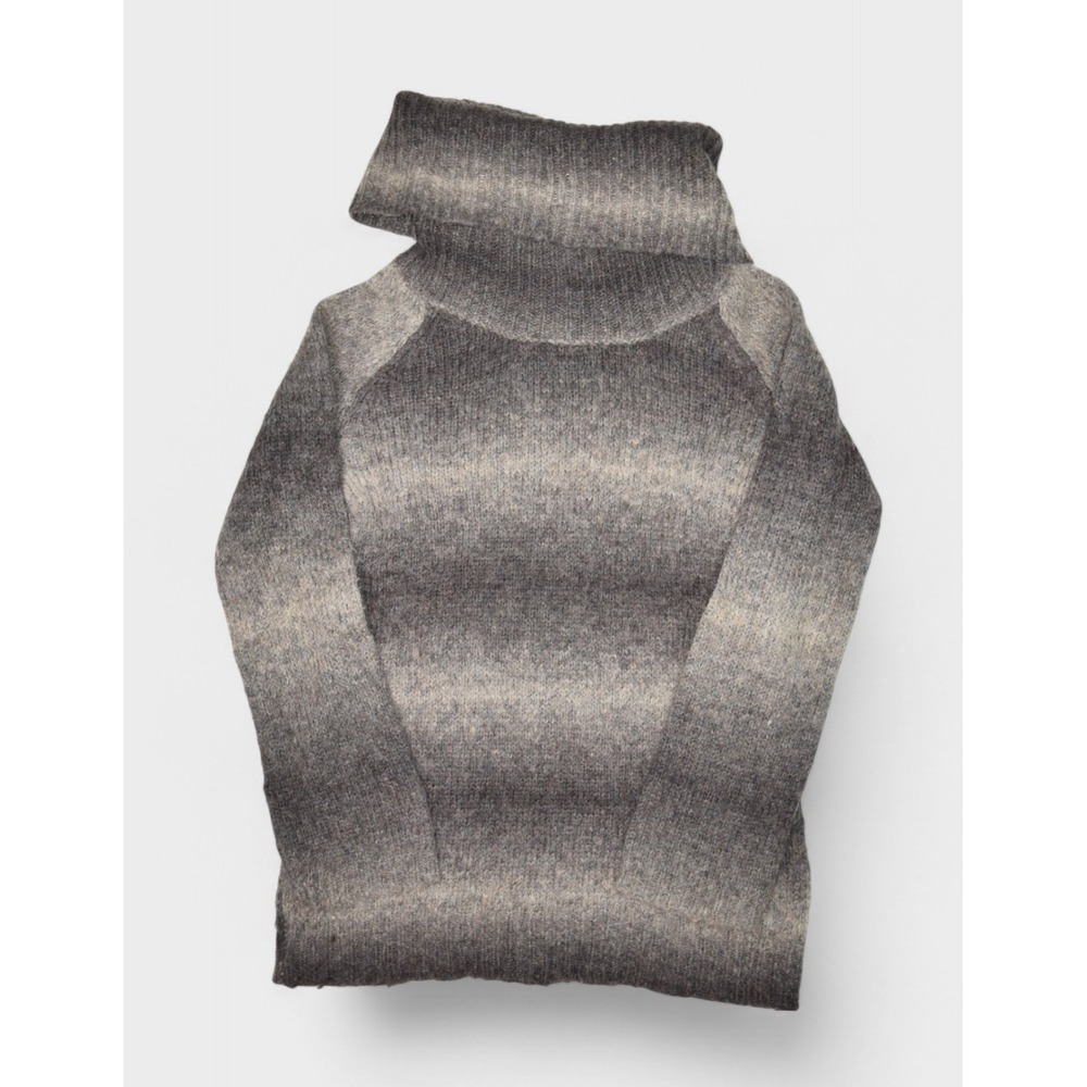 Studio M Sweater Womens XS Petite Turtleneck Striped Hombre Wool Blend Chunky